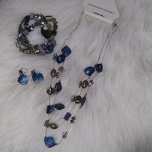 Christopher & banks necklace,earring,bracelet set